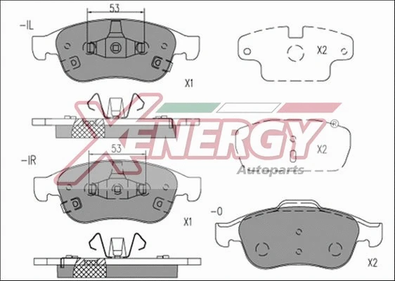 Kit de plaquettes de frein, frein à disque AP XENERGY X41174