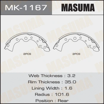 Jeu de mâchoires de frein MASUMA MK-1167