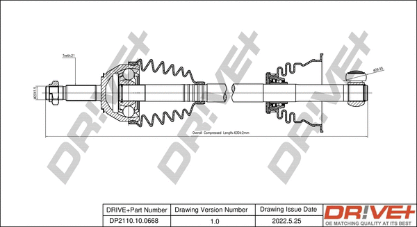 Arbre de transmission Dr!ve+ DP2110.10.0668