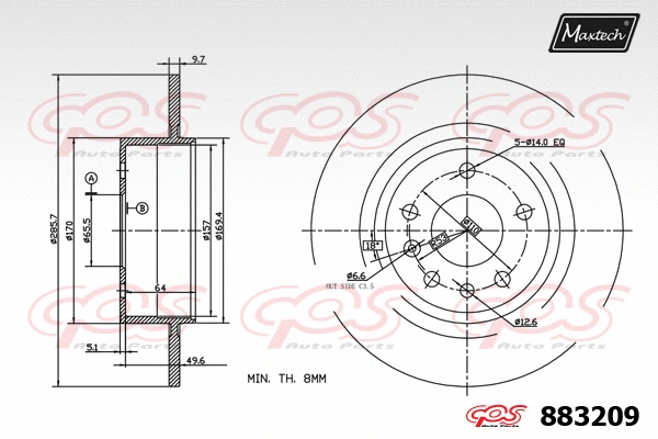 Disque de frein MAXTECH 883209