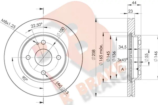 Disque de frein R BRAKE 78RBD26036