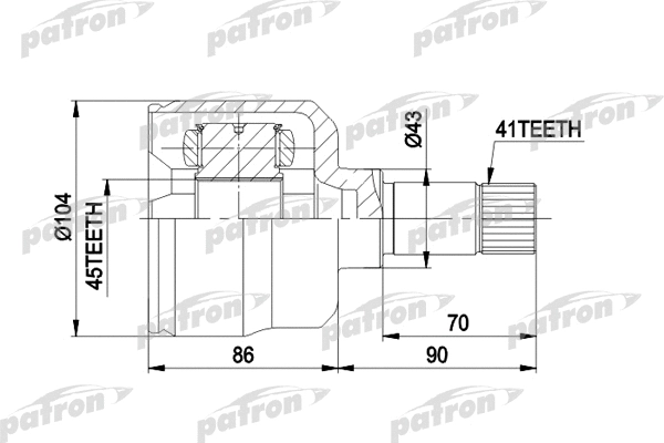 Jeu de joints, arbre de transmission PATRON PCV5021