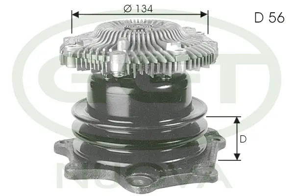Pompe à eau, refroidissement du moteur GGT PA12158