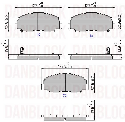 Kit de plaquettes de frein, frein à disque DANBLOCK DB 510330