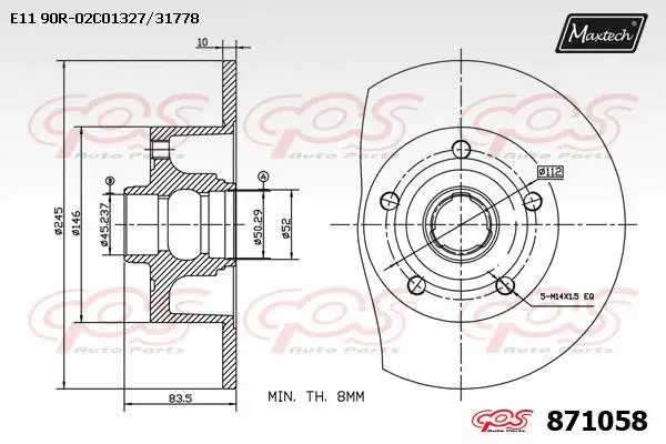 Disque de frein MAXTECH 871058