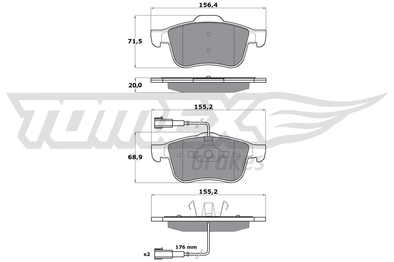 Kit de plaquettes de frein, frein à disque TOMEX Brakes TX 15-25