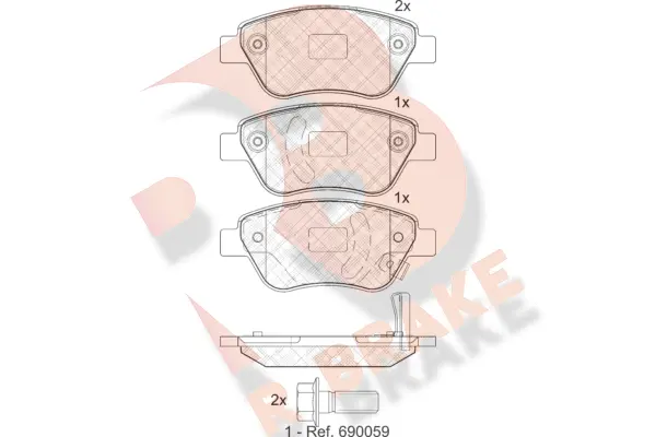 Kit de plaquettes de frein, frein à disque R BRAKE RB1810
