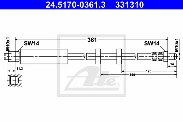 Flexible de frein ATE-APAC 24.5170-0361.3