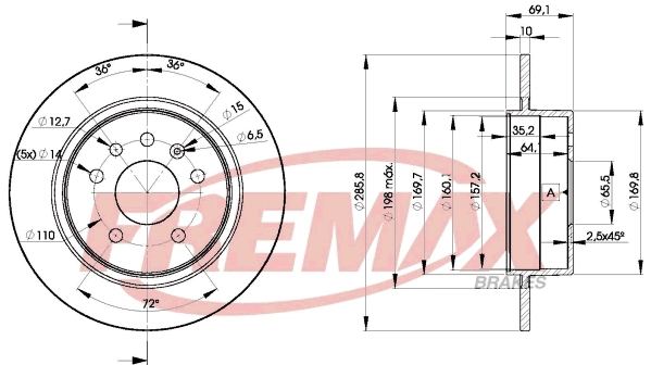 Disque de frein FREMAX BD-7476