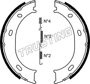 Jeu de mâchoires de frein, frein de stationnement TRUSTING 052.126K