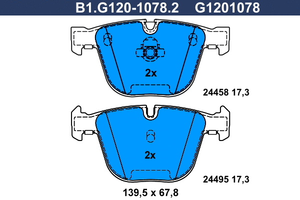 Kit de plaquettes de frein, frein à disque GALFER B1.G120-1078.2