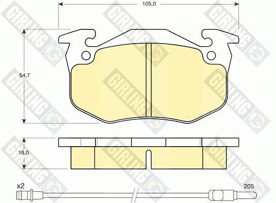 Kit de plaquettes de frein, frein à disque GIRLING 6103083