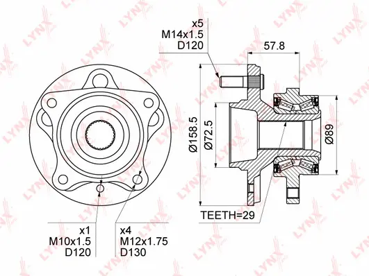 Kit de roulements de roue LYNXAUTO WH-1320