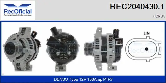 Alternateur RECOFICIAL REC2040430.1