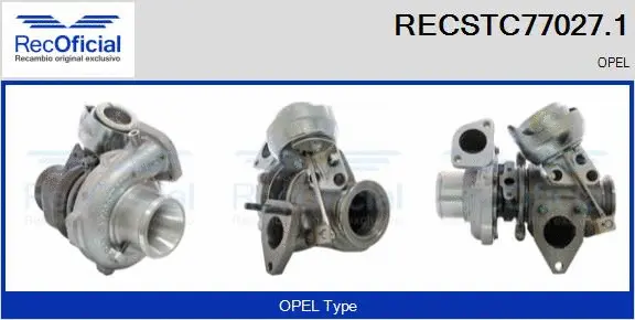 Turbocompresseur, suralimentation RECOFICIAL RECSTC77027.1