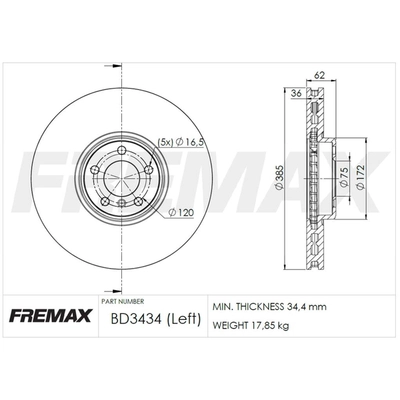 Disque de frein FREMAX BD-3434