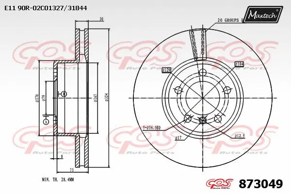 Disque de frein MAXTECH 873049
