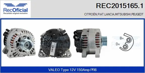 Alternateur RECOFICIAL REC2015165.1