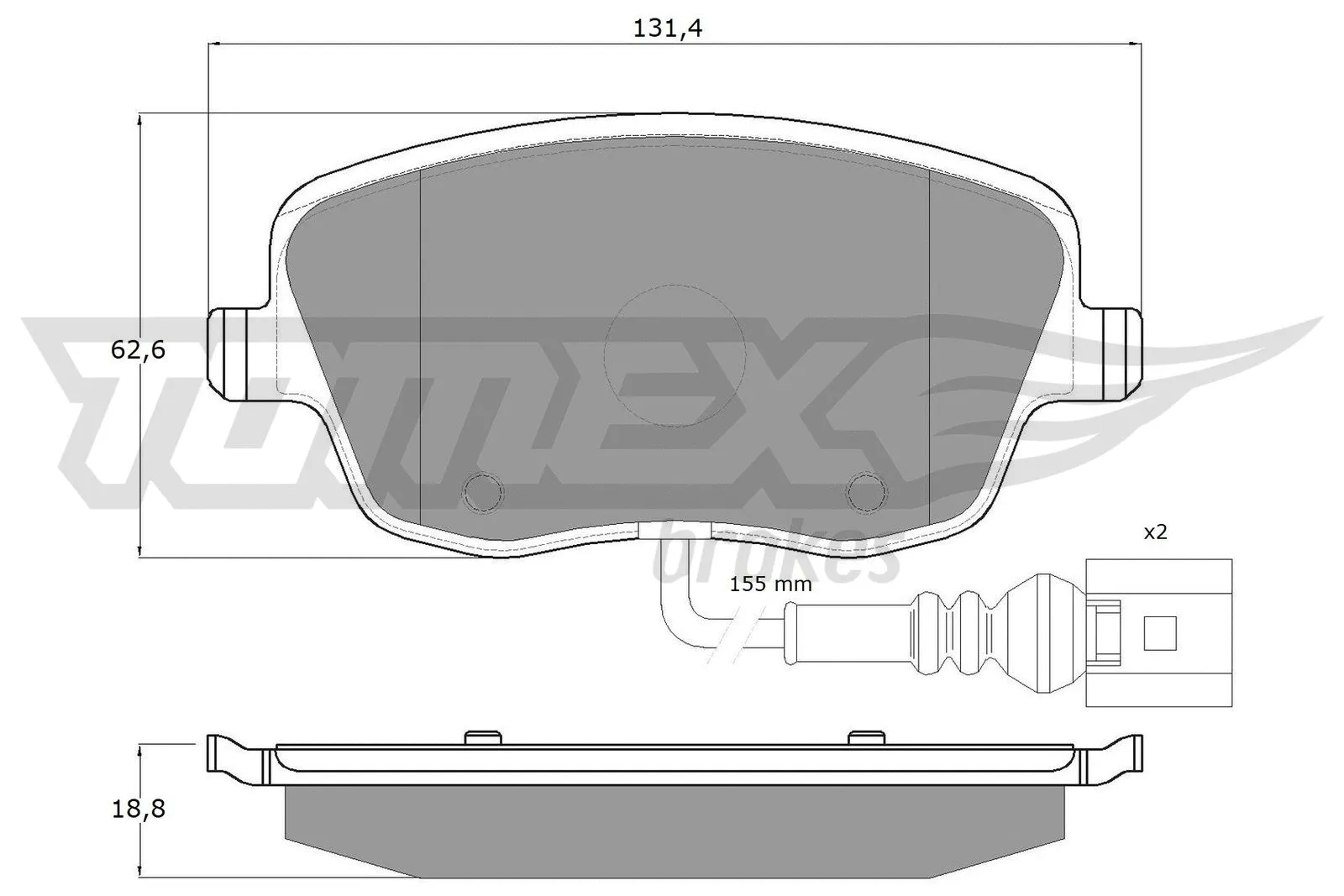 Kit de plaquettes de frein, frein à disque TOMEX Brakes TX 13-591