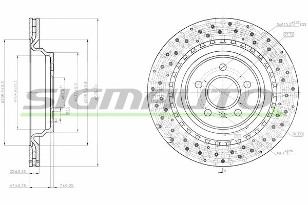 Disque de frein SIGMAUTO DBC205V