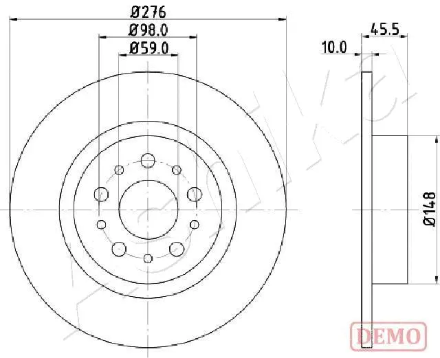 Disque de frein ASHIKA 61-00-0203C