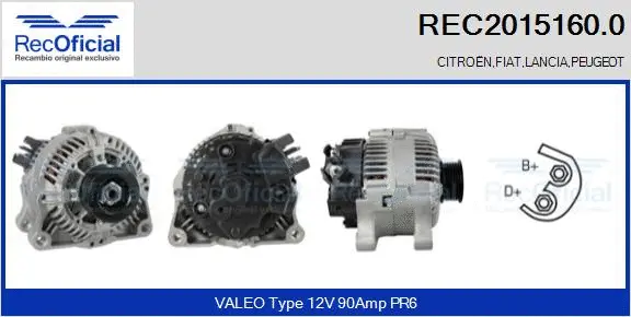Alternateur RECOFICIAL REC2015160.0