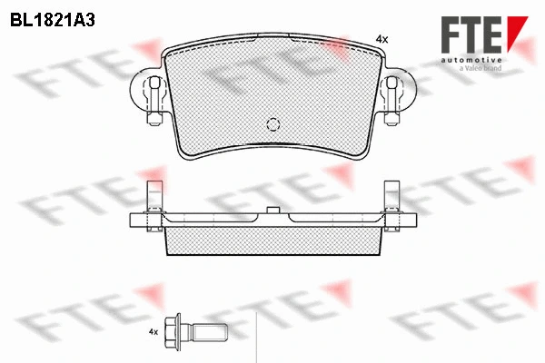 Kit de plaquettes de frein, frein à disque FTE 9010398