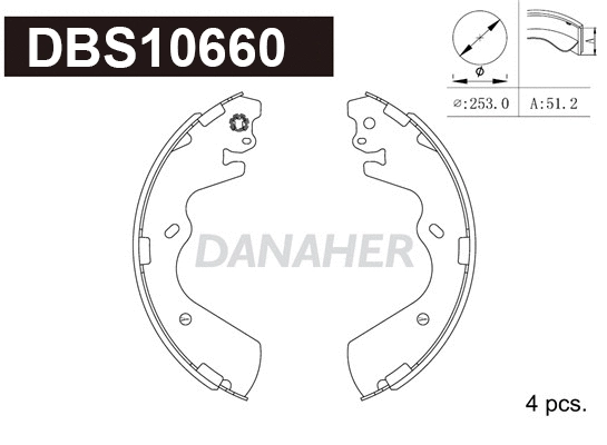 Jeu de mâchoires de frein DANAHER DBS10660