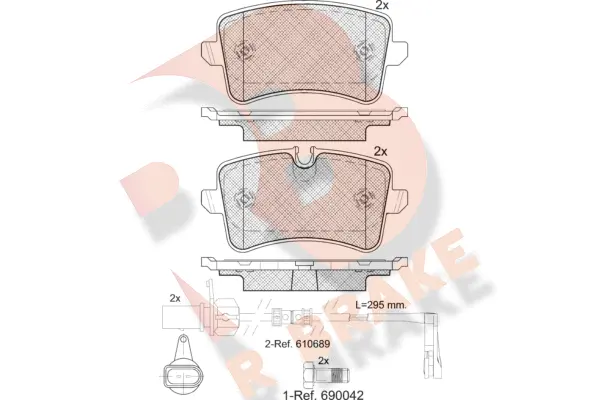 Kit de plaquettes de frein, frein à disque R BRAKE RB1986