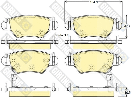 Kit de plaquettes de frein, frein à disque GIRLING 6114714
