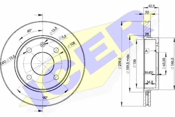 Disque de frein ICER 78BD1064-2