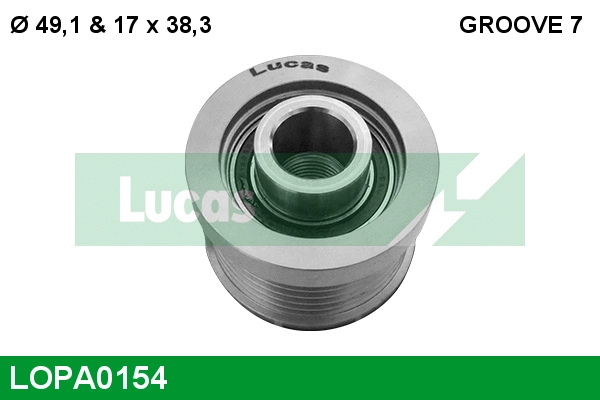 Poulie roue libre, alternateur LUCAS LOPA0154