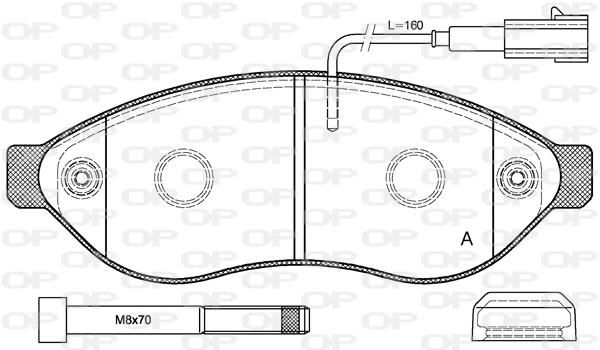 Kit de plaquettes de frein, frein à disque OPEN PARTS BPA1237.01