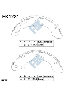 Jeu de mâchoires de frein FBK FK1221