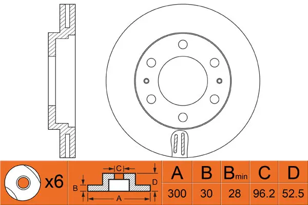 Disque de frein FIT FR0562V