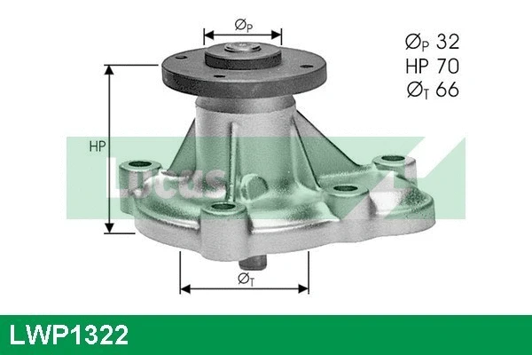 Pompe à eau, refroidissement du moteur LUCAS LWP1322
