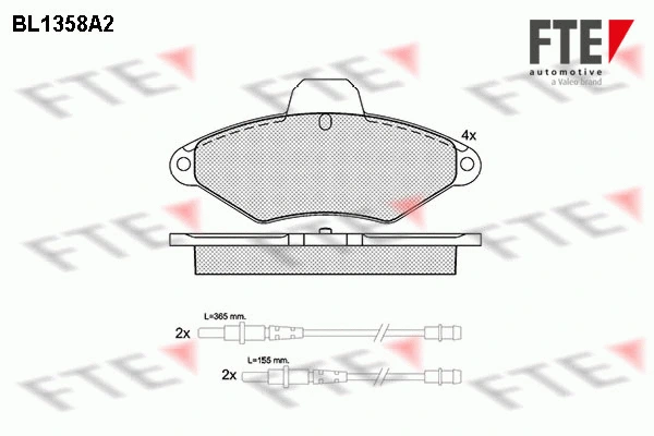 Kit de plaquettes de frein, frein à disque FTE 9010138