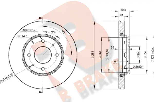 Disque de frein R BRAKE 78RBD28027
