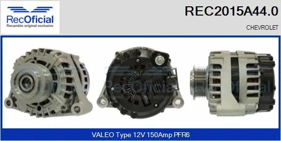 Alternateur RECOFICIAL REC2015A44.0