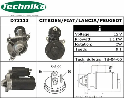 Démarreur Technika D73113