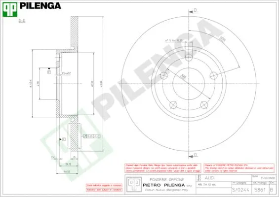 Disque de frein PILENGA 5861