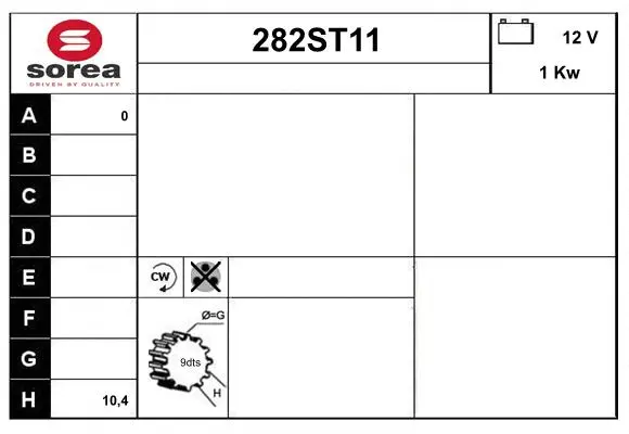 Démarreur STARTCAR 282ST11