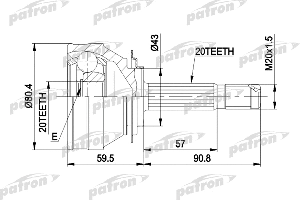 Jeu de joints, arbre de transmission PATRON PCV1019