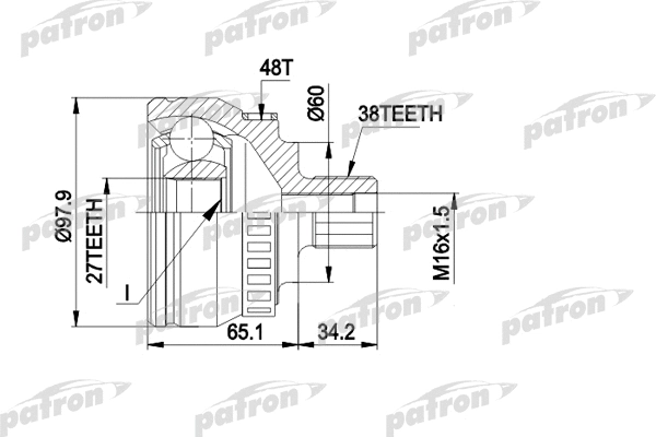 Jeu de joints, arbre de transmission PATRON PCV1389