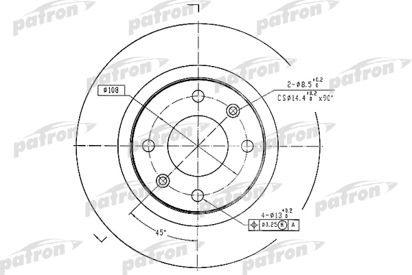 Disque de frein PATRON PBD1220