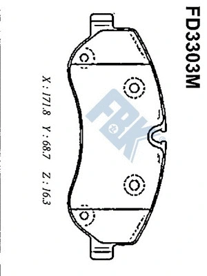 Kit de plaquettes de frein, frein à disque FBK FD3303M