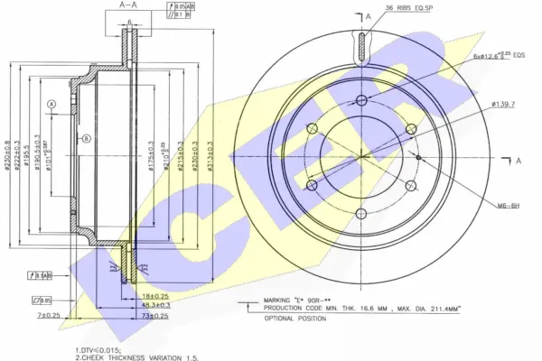 Disque de frein ICER 78BD2547-2