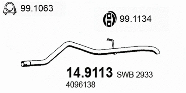 Tuyau d'échappement ASSO 14.9113