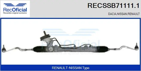 Crémaillère de direction RECOFICIAL RECSSB71111.1