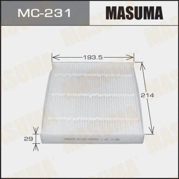 Filtre, air de l'habitacle MASUMA MC-231